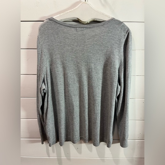 🩶 R ESSENTIALS – Grey V-Neck Sweater – Size 3x - Picture 5 of 8